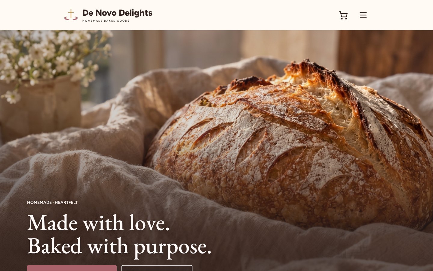 De Novo Delights website